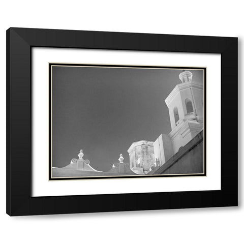 San Xavier Del Bac I BandW Black Modern Wood Framed Art Print with Double Matting by Popcorn
