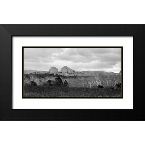 SedonaInWinter4a:BAndW Black Modern Wood Framed Art Print with Double Matting by Tenoever, William