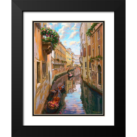 Venice Black Modern Wood Framed Art Print with Double Matting by Gaifullin, Ayrat