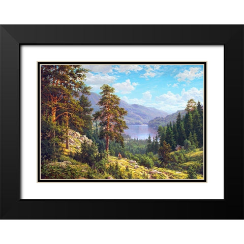 Memories of Siberia Black Modern Wood Framed Art Print with Double Matting by Basov, Sergej