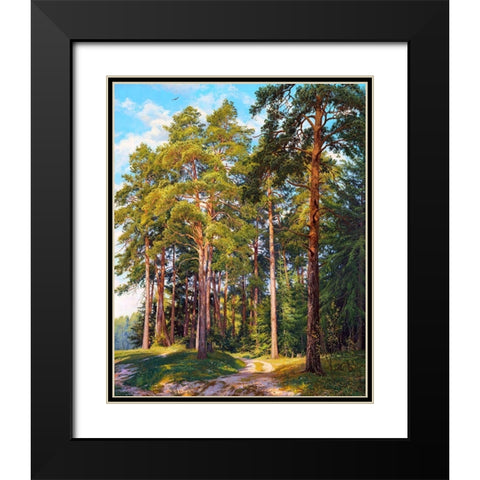 Ship pines Black Modern Wood Framed Art Print with Double Matting by Basov, Sergej