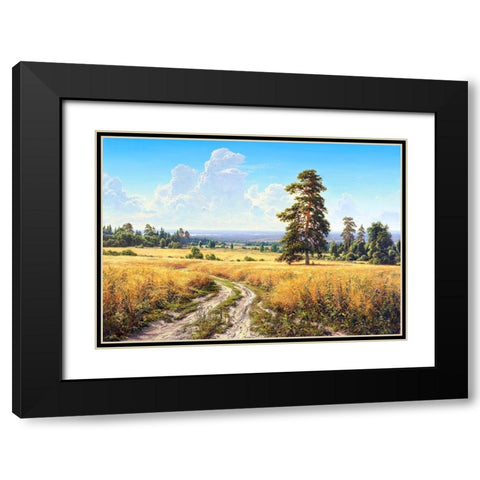 August Black Modern Wood Framed Art Print with Double Matting by Basov, Sergej
