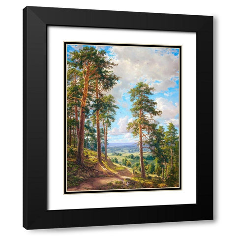 Eagles song Black Modern Wood Framed Art Print with Double Matting by Basov, Sergej