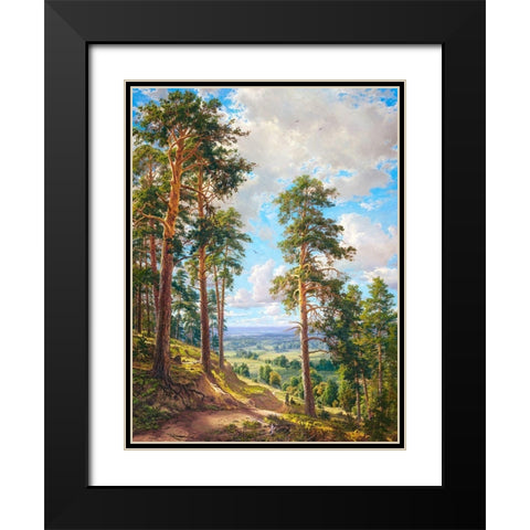 Eagles song Black Modern Wood Framed Art Print with Double Matting by Basov, Sergej
