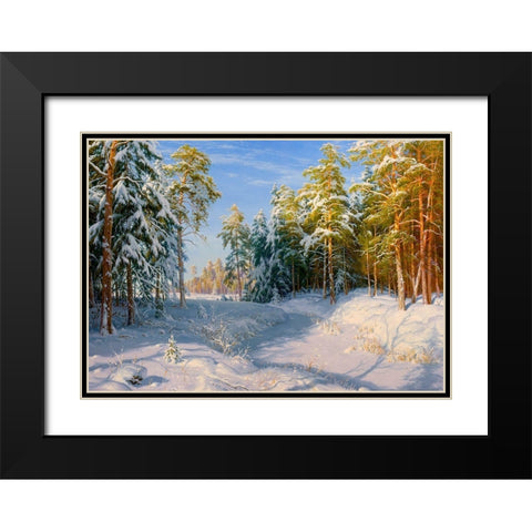 Frost and sunshine Black Modern Wood Framed Art Print with Double Matting by Basov, Sergej