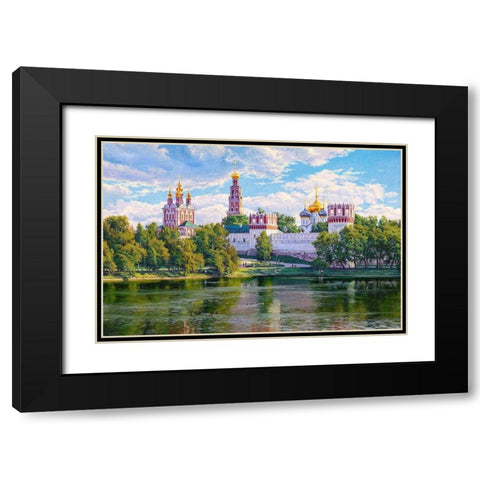 Novodevichy monastery 2 Black Modern Wood Framed Art Print with Double Matting by Basov, Sergej