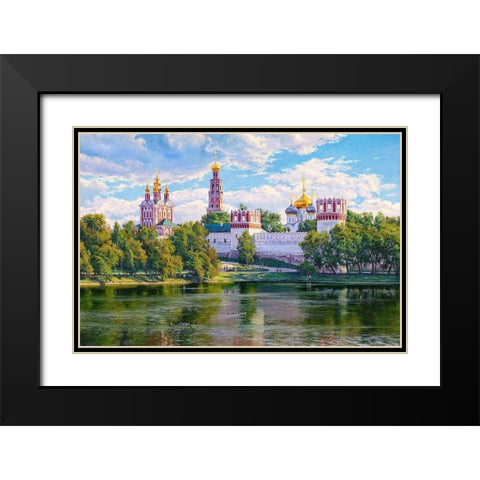 Novodevichy monastery 2 Black Modern Wood Framed Art Print with Double Matting by Basov, Sergej