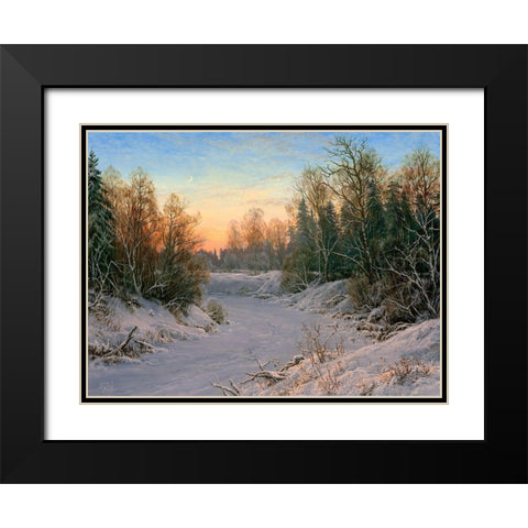 Getting dark Black Modern Wood Framed Art Print with Double Matting by Basov, Sergej