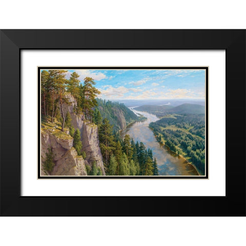 Free wind Black Modern Wood Framed Art Print with Double Matting by Basov, Sergej