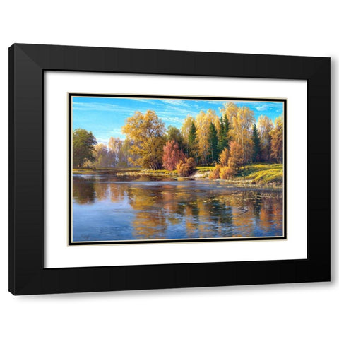 Autumn Black Modern Wood Framed Art Print with Double Matting by Basov, Sergej