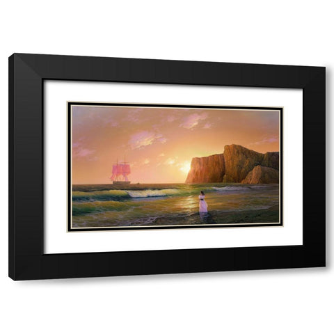 Assol Black Modern Wood Framed Art Print with Double Matting by Beregovaya, Elena