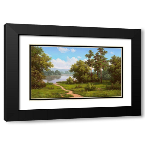 Path Black Modern Wood Framed Art Print with Double Matting by Babichev, Vyacheslav