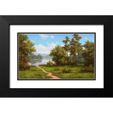 Path Black Modern Wood Framed Art Print with Double Matting by Babichev, Vyacheslav