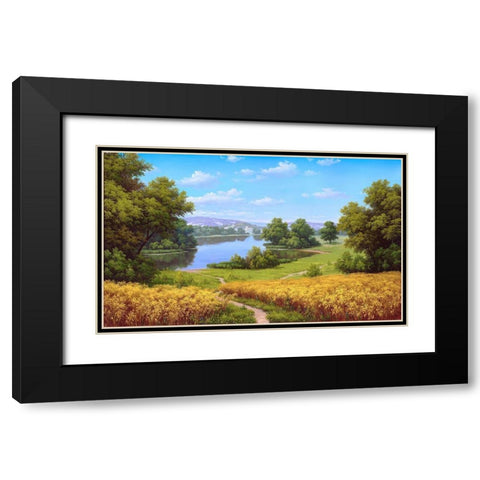 Bread ripening Black Modern Wood Framed Art Print with Double Matting by Babichev, Vyacheslav