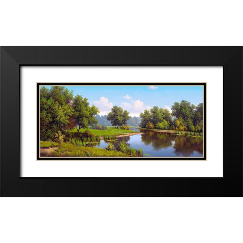At the pond Black Modern Wood Framed Art Print with Double Matting by Babichev, Vyacheslav