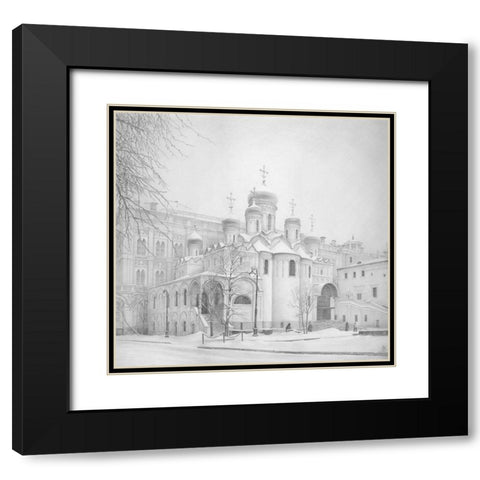 Annunciation Cathedral of the Kremlin Black Modern Wood Framed Art Print with Double Matting by Chernov, Denis