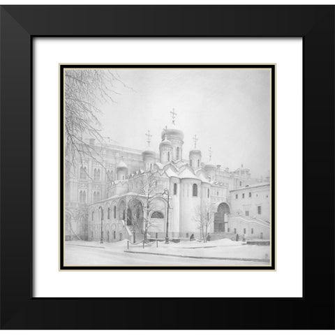 Annunciation Cathedral of the Kremlin Black Modern Wood Framed Art Print with Double Matting by Chernov, Denis