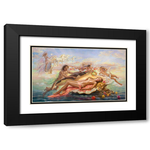 Goddess of dawn Black Modern Wood Framed Art Print with Double Matting by Dandorf, Olga