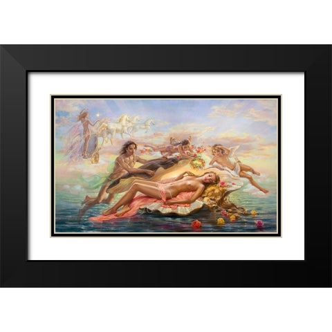 Goddess of dawn Black Modern Wood Framed Art Print with Double Matting by Dandorf, Olga