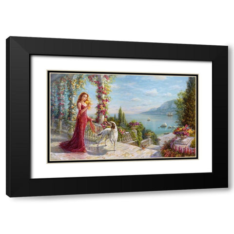 Spring Black Modern Wood Framed Art Print with Double Matting by Dandorf, Olga