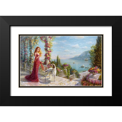 Spring Black Modern Wood Framed Art Print with Double Matting by Dandorf, Olga