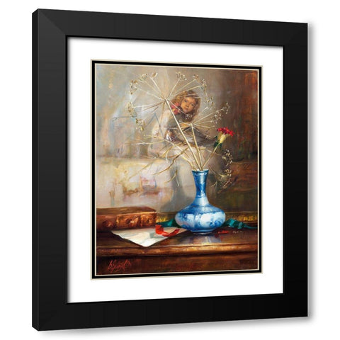 Bouquet Black Modern Wood Framed Art Print with Double Matting by Ekimov, Vladimir