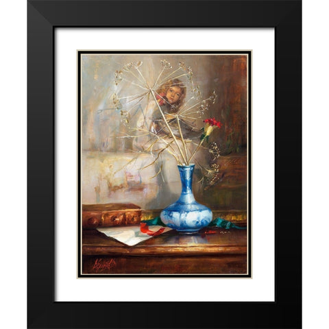 Bouquet Black Modern Wood Framed Art Print with Double Matting by Ekimov, Vladimir