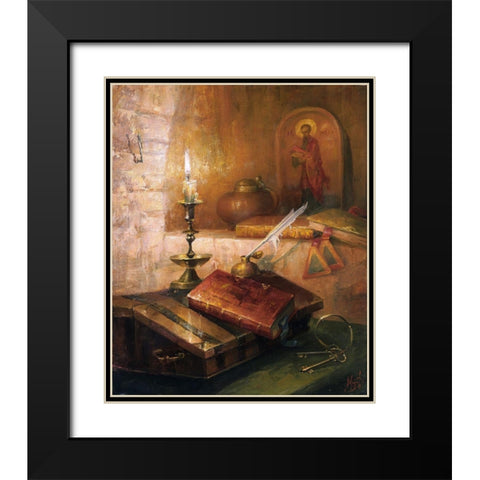 In the cell Black Modern Wood Framed Art Print with Double Matting by Ekimov, Vladimir