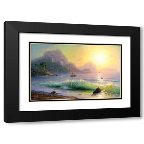 Morning. Sudak Black Modern Wood Framed Art Print with Double Matting by Goryachev, Alexander