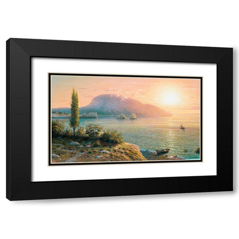 Morning. Gursuf Black Modern Wood Framed Art Print with Double Matting by Goryachev, Alexander