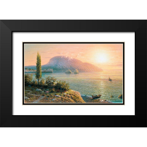 Morning. Gursuf Black Modern Wood Framed Art Print with Double Matting by Goryachev, Alexander