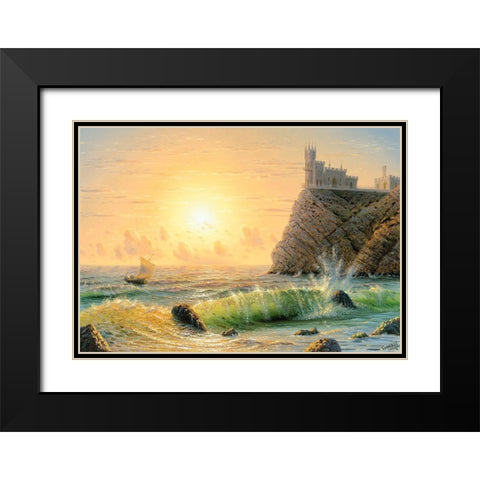 Swallows Nest Black Modern Wood Framed Art Print with Double Matting by Goryachev, Alexander