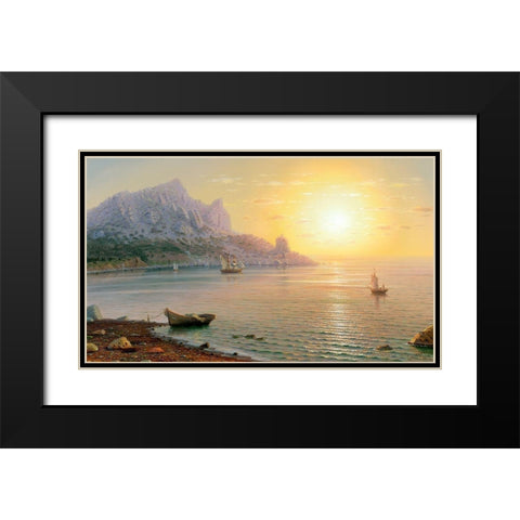 Simeiz. Morning Black Modern Wood Framed Art Print with Double Matting by Goryachev, Alexander