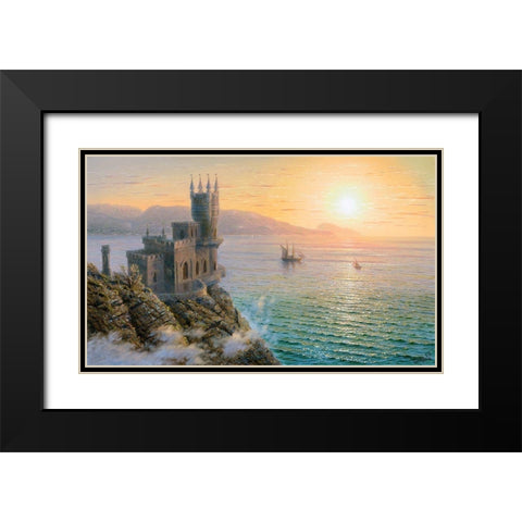 Swallows Nest.Morning Black Modern Wood Framed Art Print with Double Matting by Goryachev, Alexander