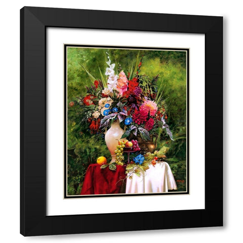 Still-life with a white vase Black Modern Wood Framed Art Print with Double Matting by Golovin, Konstantin
