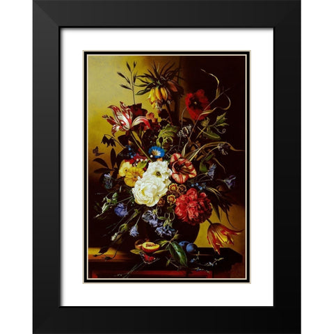 Still-life with flowers Black Modern Wood Framed Art Print with Double Matting by Golovin, Konstantin