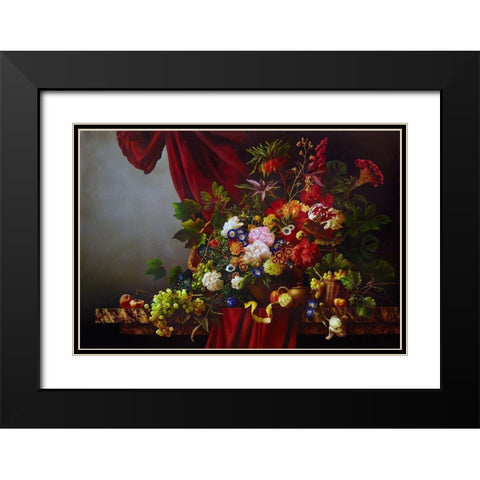 Still-life with flowers Black Modern Wood Framed Art Print with Double Matting by Golovin, Konstantin
