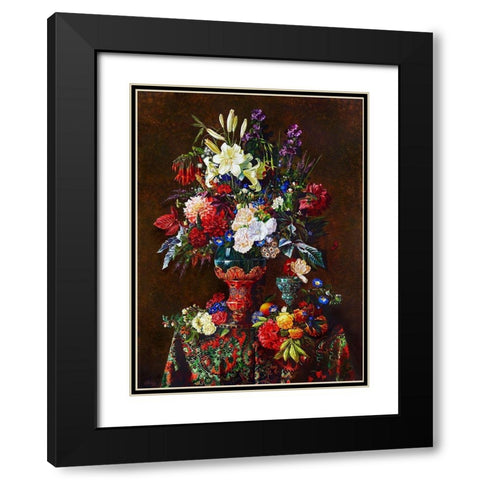 Still-life with a red vase Black Modern Wood Framed Art Print with Double Matting by Golovin, Konstantin