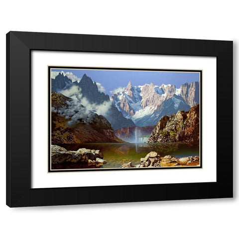 Mountain lake Black Modern Wood Framed Art Print with Double Matting by Golovin, Konstantin
