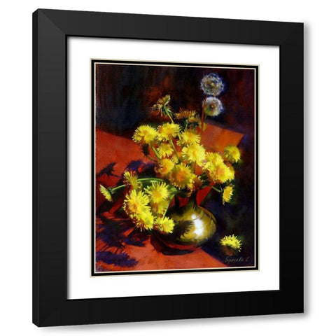 Dandelions Black Modern Wood Framed Art Print with Double Matting by Goryacheva, Svetlana