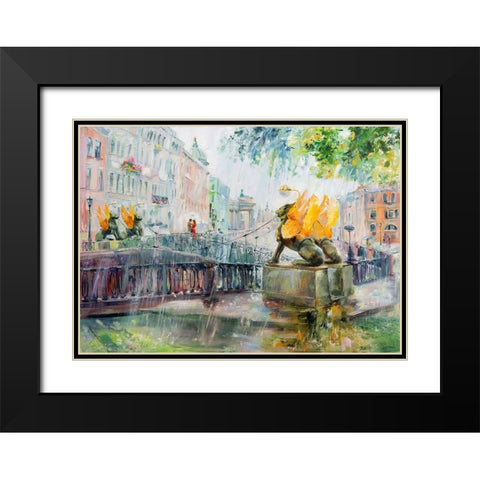 Summer rain. Griffins Black Modern Wood Framed Art Print with Double Matting by Kotinova, Galina