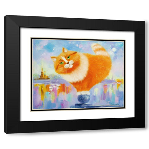 Ginger on the arrow of Vasilievsky island Black Modern Wood Framed Art Print with Double Matting by Kotinova, Galina