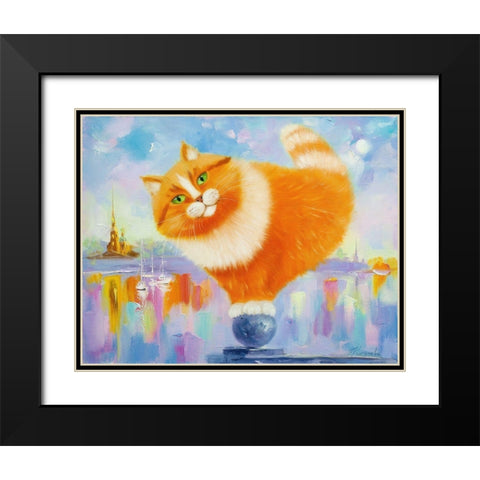 Ginger on the arrow of Vasilievsky island Black Modern Wood Framed Art Print with Double Matting by Kotinova, Galina