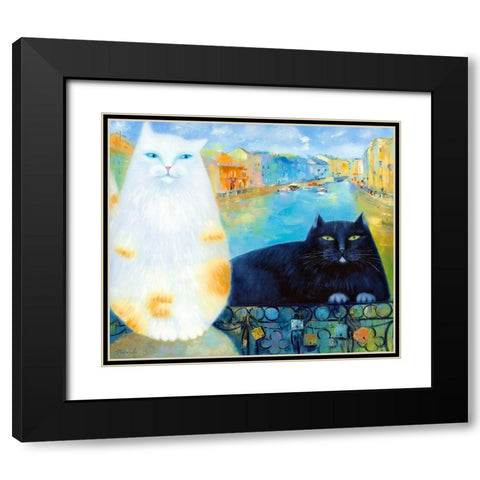 On Fontanka river Black Modern Wood Framed Art Print with Double Matting by Kotinova, Galina