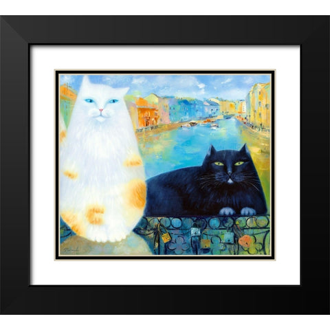 On Fontanka river Black Modern Wood Framed Art Print with Double Matting by Kotinova, Galina