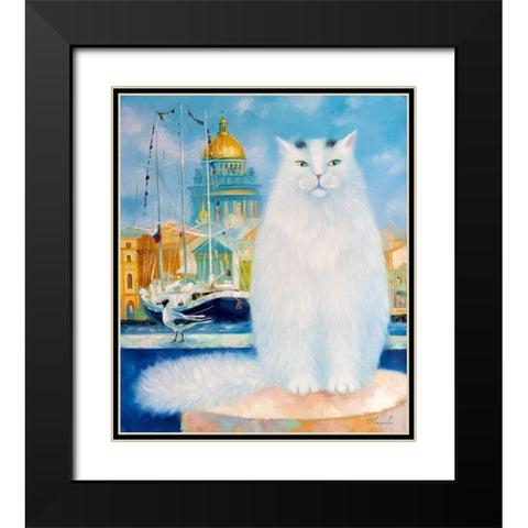 Petersburg morning Black Modern Wood Framed Art Print with Double Matting by Kotinova, Galina