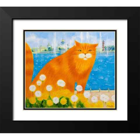 Ginger and dandelions Black Modern Wood Framed Art Print with Double Matting by Kotinova, Galina