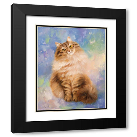 Murka Black Modern Wood Framed Art Print with Double Matting by Kotinova, Galina