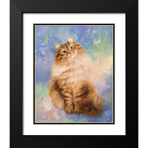 Murka Black Modern Wood Framed Art Print with Double Matting by Kotinova, Galina