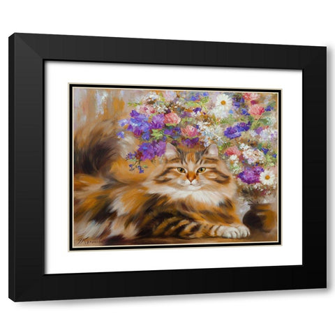 Summer day at the cottage Black Modern Wood Framed Art Print with Double Matting by Kotinova, Galina